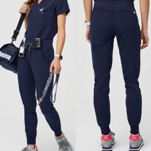 Figs Womens Zamora Jogger Scrub Pants Size Large dark blue Drawstring